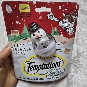 Temptations Snacky Snowman Play Bobble & Treat Cat Toy .42 oz Treats Exp 10/26